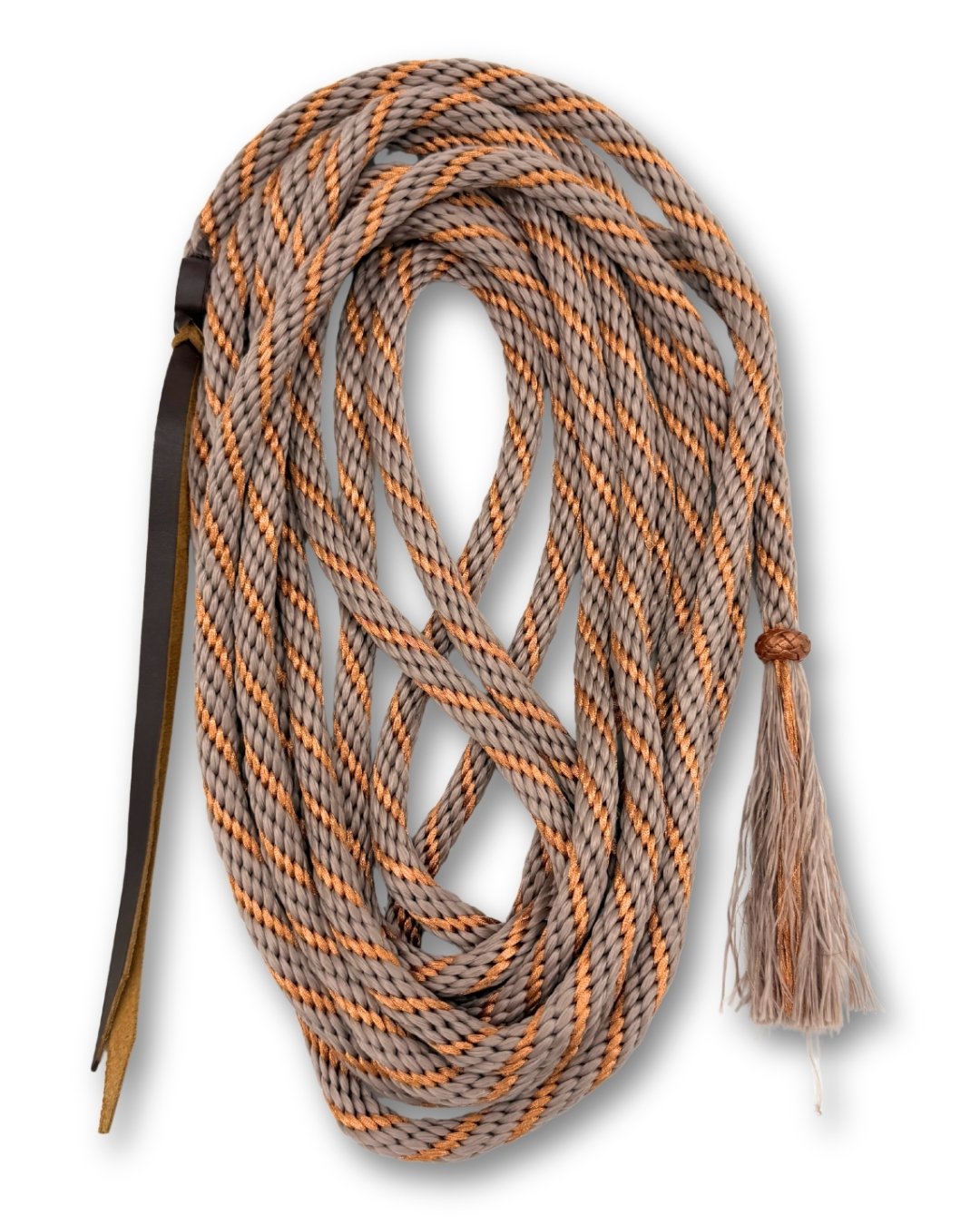 Nylon Mecate reins beige-rose gold, super soft