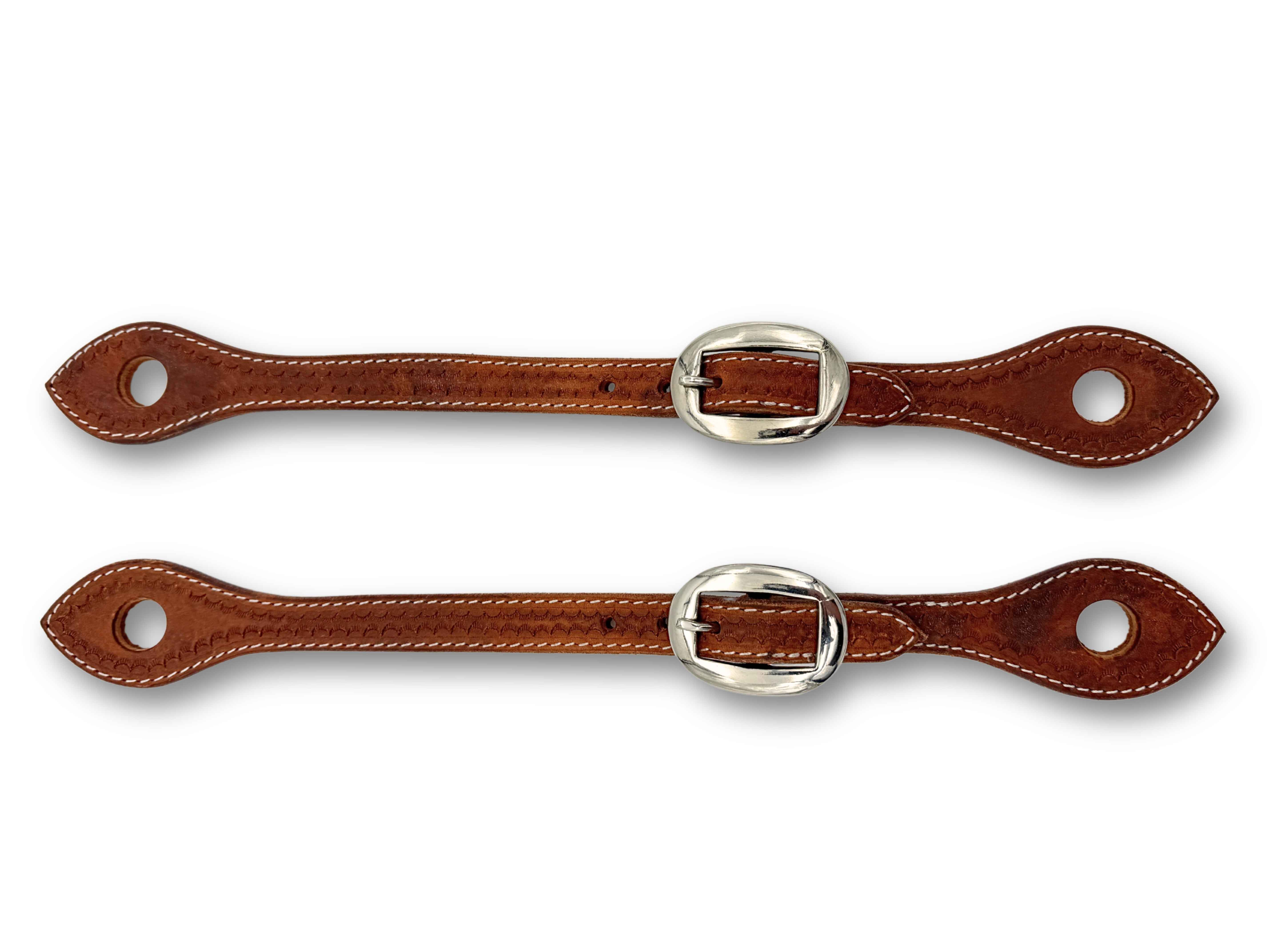Quick Change leather slobber bars made from American leather with hallmark, brown