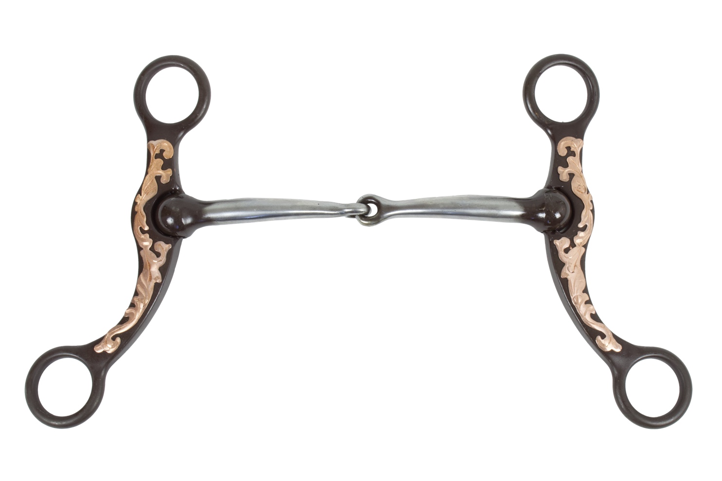 Show Snaffle Bit mit Shanks, einfach gebrochen, 13,5cm