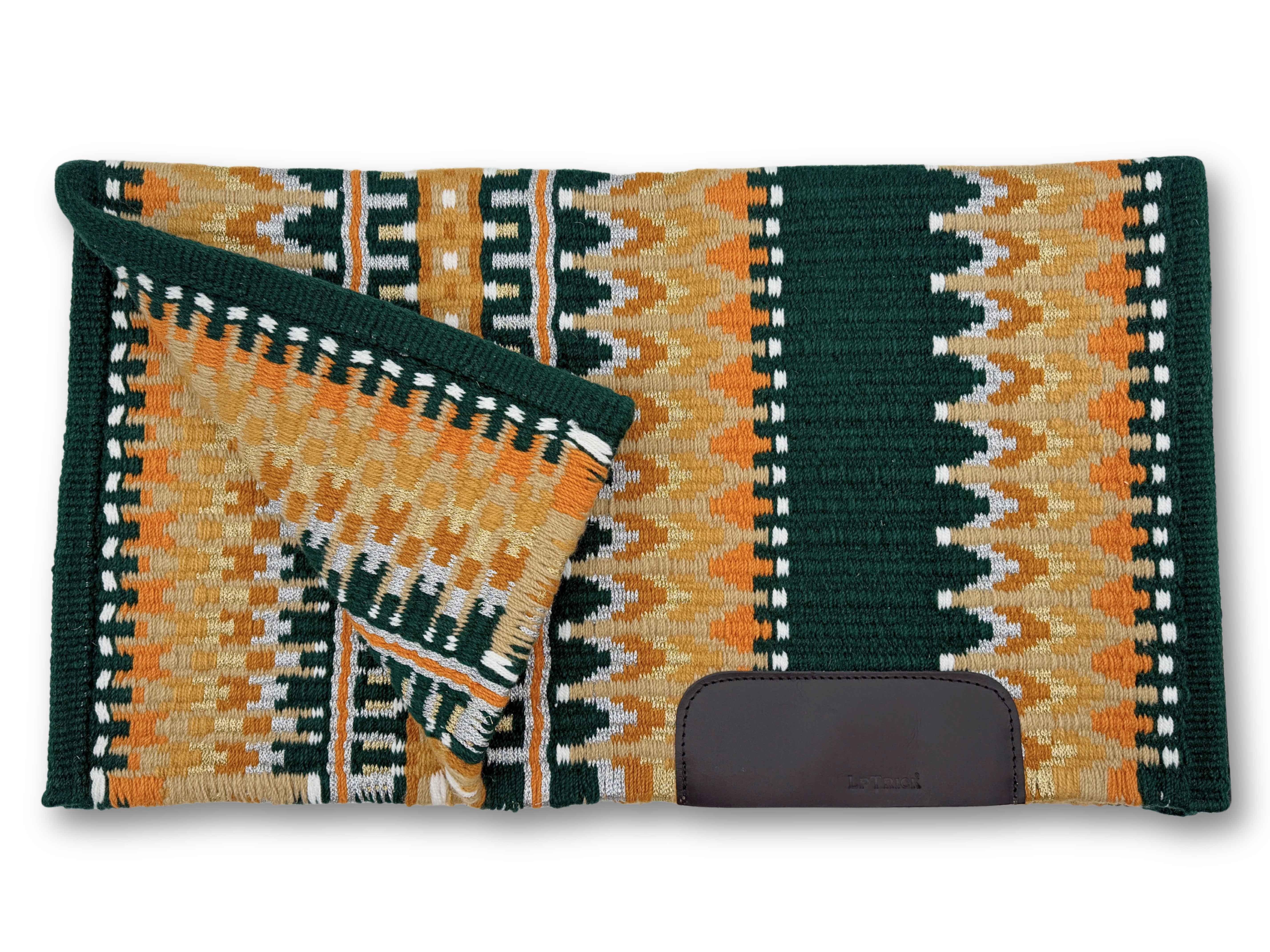Premium Western Blanket fir green, gold, beige