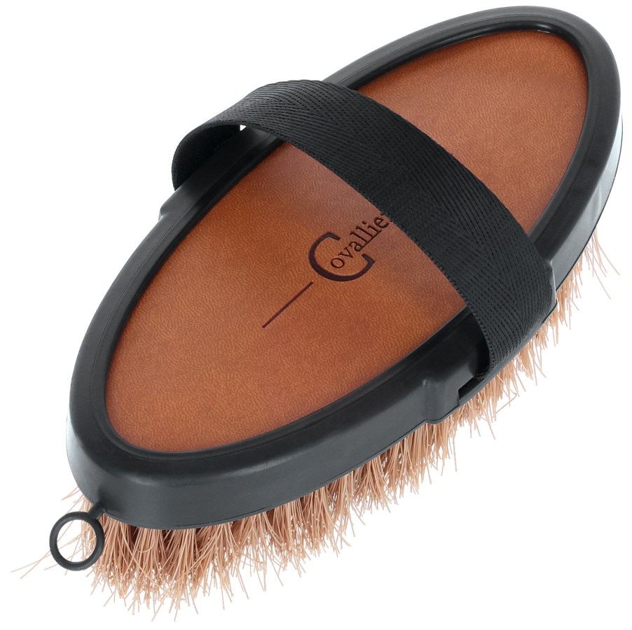 Horse grooming brush for horses deluxe brown/black