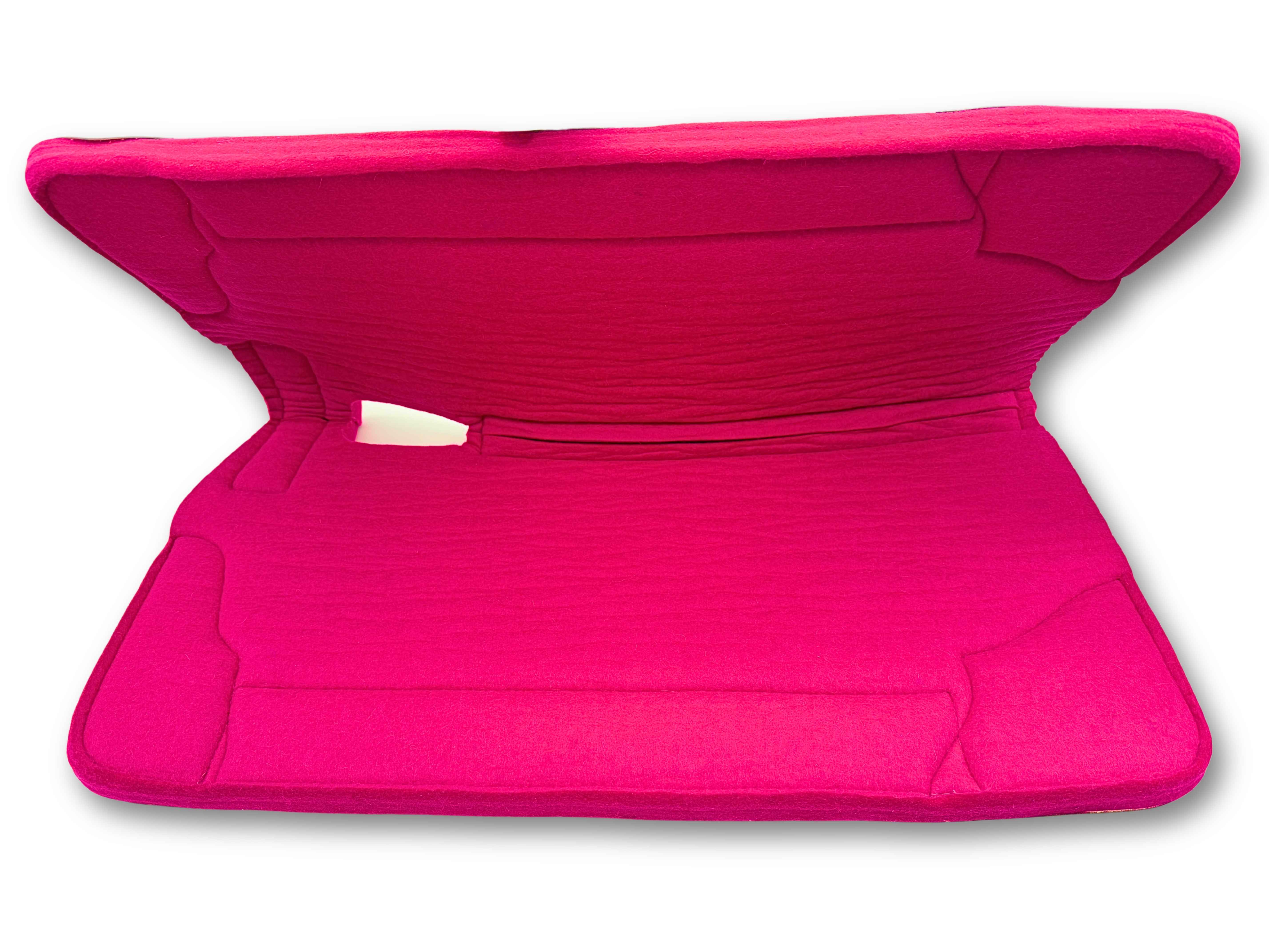 Wool felt western pad pink - Anatomical saddle pad with leather trim (78x80 cm)